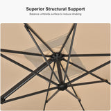 PURPLE LEAF Best Value Cantilever Patio Umbrella with Left-Right Tilt and 360° Swivel Outdoor Umbrellas