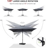 PURPLE LEAF Best Value Cantilever Patio Umbrella with Left-Right Tilt and 360° Swivel Outdoor Umbrellas