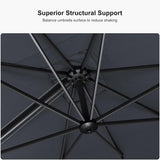 PURPLE LEAF Best Value Cantilever Patio Umbrella with Left-Right Tilt and 360° Swivel Outdoor Umbrellas