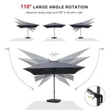 PURPLE LEAF Best Value Cantilever Patio Umbrella with Left-Right Tilt and 360° Swivel Outdoor Umbrellas