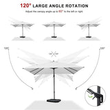 PURPLE LEAF Best Value Cantilever Patio Umbrella with Left-Right Tilt and 360° Swivel Outdoor Umbrellas