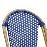 PURPLE LEAF French Counter Height Bar Height Stool Set of 2, Patio Bar Chairs with Back Rattan, French Bistro Set