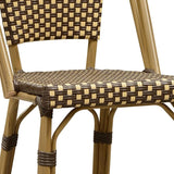 PURPLE LEAF French Counter Height Bar Height Stool Set of 2, Patio Bar Chairs with Back Rattan, French Bistro Set