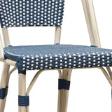 PURPLE LEAF French Counter Height Bar Height Stool Set of 2, Patio Bar Chairs with Back Rattan, French Bistro Set