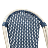 PURPLE LEAF French Counter Height Bar Height Stool Set of 2, Patio Bar Chairs with Back Rattan, French Bistro Set