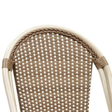 PURPLE LEAF French Counter Height Bar Height Stool Set of 2, Patio Bar Chairs with Back Rattan, French Bistro Set