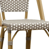 PURPLE LEAF French Counter Height Bar Height Stool Set of 2, Patio Bar Chairs with Back Rattan, French Bistro Set
