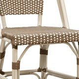 PURPLE LEAF French Counter Height Bar Height Stool Set of 2, Patio Bar Chairs with Back Rattan, French Bistro Set