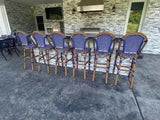 PURPLE LEAF French Counter Height Bar Height Stool Set of 2, Patio Bar Chairs with Back Rattan, French Bistro Set
