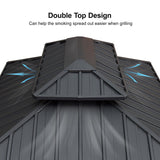 PURPLE LEAF Hardtop Grill Gazebo for Patio Grey Permanent Metal Roof Outside Sun Shade Outdoor BBQ Canopy