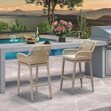 PURPLE LEAF Modern Bar Stools Aluminum Bar Stool with Cushion for Indoor and Outdoor, Kitchen Island