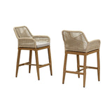PURPLE LEAF Modern Bar Stools Aluminum Bar Stool with Cushion for Indoor and Outdoor, Kitchen Island