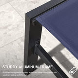 PURPLE LEAF Outdoor Aluminum Chaise Lounge with Wheels and Side Table for Outdoor Backyard Poolside