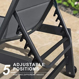 PURPLE LEAF Outdoor Aluminum Chaise Lounge with Wheels and Side Table for Outdoor Backyard Poolside