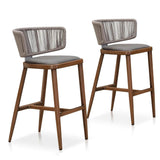 PURPLE LEAF Outdoor Bar Stools, All Weather Rattan and Aluminum Patio Bar Stool with Cushion for Indoor and Outdoor.