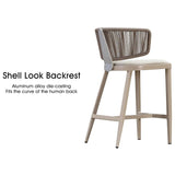 PURPLE LEAF Outdoor Bar Stools, All Weather Rattan and Aluminum Patio Bar Stool with Cushion for Indoor and Outdoor.