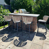 PURPLE LEAF Outdoor Bar Stools, All Weather Rattan and Aluminum Patio Bar Stool with Cushion for Indoor and Outdoor.