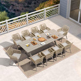 PURPLE LEAF Outdoor Dining Set All-Weather PE Rattan Outdoor Patio Furniture Set with Aluminum Frame