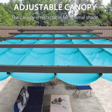 PURPLE LEAF Outdoor Pergola with Retractable Canopy Aluminum Shelter for Beach Porch Garden Shade Pavilion Pergola with Curtains
