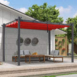 PURPLE LEAF Outdoor Pergola with Retractable Canopy Aluminum Shelter for Beach Porch Garden Shade Pavilion Pergola with Curtains