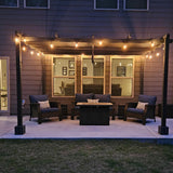 PURPLE LEAF Outdoor Pergola with Retractable Canopy Aluminum Shelter for Porch Garden Beach Shade Pavilion Pergola Modern Backyard Deck