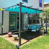PURPLE LEAF Outdoor Pergola with Retractable Canopy Aluminum Shelter for Porch Garden Beach Shade Pavilion Pergola Modern Backyard Deck