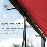 PURPLE LEAF Outdoor Pergola with Retractable Canopy Aluminum Shelter for Beach Porch Garden Shade Pavilion Pergola with Curtains