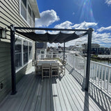 PURPLE LEAF Outdoor Pergola with Retractable Canopy Aluminum Shelter for Porch Garden Beach Shade Pavilion Pergola Modern Backyard Deck