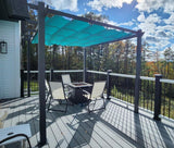 PURPLE LEAF Outdoor Pergola with Retractable Canopy Aluminum Shelter for Porch Garden Beach Shade Pavilion Pergola Modern Backyard Deck