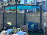 PURPLE LEAF Outdoor Pergola with Retractable Canopy Aluminum Shelter for Porch Garden Beach Shade Pavilion Pergola Modern Backyard Deck