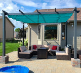 PURPLE LEAF Outdoor Pergola with Retractable Canopy Aluminum Shelter for Porch Garden Beach Shade Pavilion Pergola Modern Backyard Deck