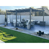 PURPLE LEAF Outdoor Pergola with Retractable Canopy Aluminum Shelter for Beach Porch Garden Shade Pavilion Pergola with Curtains