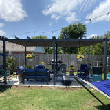 PURPLE LEAF Outdoor Pergola with Retractable Canopy Aluminum Shelter for Porch Garden Beach Shade Pavilion Pergola Modern Backyard Deck