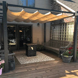 PURPLE LEAF Outdoor Pergola with Retractable Canopy Aluminum Shelter for Porch Garden Beach Shade Pavilion Pergola Modern Backyard Deck