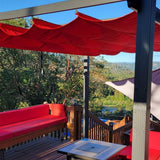 PURPLE LEAF Outdoor Pergola with Retractable Canopy Aluminum Shelter for Porch Garden Beach Shade Pavilion Pergola Modern Backyard Deck