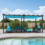PURPLE LEAF Outdoor Pergola with Retractable Canopy Aluminum Shelter for Porch Garden Beach Shade Pavilion Pergola Modern Backyard Deck