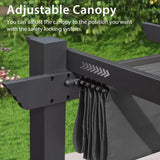 PURPLE LEAF Outdoor Pergola with Retractable Canopy Aluminum Shelter for Porch Garden Beach Shade Pavilion Pergola Modern Backyard Deck