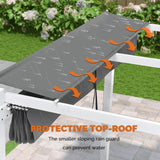 PURPLE LEAF Outdoor Retractable Pergola with Double Sun Shade Canopy White Heavy-Duty Aluminum Pergola Patio Modern Pergola for Garden Deck Backyard