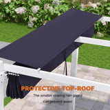 PURPLE LEAF Outdoor Retractable Pergola with Double Sun Shade Canopy White Heavy-Duty Aluminum Pergola Patio Modern Pergola for Garden Deck Backyard