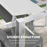 PURPLE LEAF Outdoor Retractable Pergola with Double Sun Shade Canopy White Heavy-Duty Aluminum Pergola Patio Modern Pergola for Garden Deck Backyard
