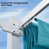 PURPLE LEAF Outdoor Retractable Pergola with Sun Shade Canopy Cover White Patio Metal Shelter for Garden Pavilion Grill Gazebo Grape Trellis Pergola