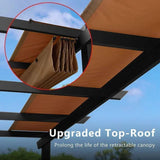 PURPLE LEAF Outdoor Retractable Pergola with Sun Shade Canopy Patio Aluminum Pergola for Garden