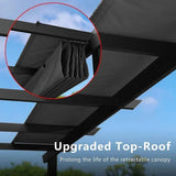 PURPLE LEAF Outdoor Retractable Pergola with Sun Shade Canopy Patio Aluminum Pergola for Garden