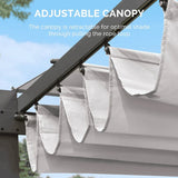 PURPLE LEAF Outdoor Retractable Pergola with Sun Shade Canopy Patio Aluminum Pergola for Garden