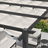 PURPLE LEAF Outdoor Retractable Pergola with Sun Shade Canopy Patio Aluminum Pergola for Garden