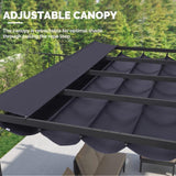 PURPLE LEAF Outdoor Retractable Pergola with Sun Shade Canopy Patio Aluminum Pergola for Garden