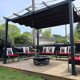 PURPLE LEAF Outdoor Retractable Pergola with Sun Shade Canopy Patio Aluminum Pergola for Garden