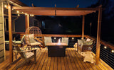 PURPLE LEAF Outdoor Retractable Pergola with Sun Shade Canopy Patio Metal Shelter for Garden Pavilion Natural Wood Grain Frame Grill Gazebo
