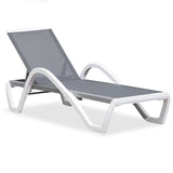 PURPLE LEAF Patio Chaise Lounge Chair Outdoor Plastic Textilene Sun Bathing Recliner Tanning Pool Lounger with 6 Adjustable Position for Outside Beach in-Pool Lawn Poolside