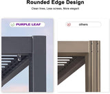 PURPLE LEAF Caesar Outdoor Louvered Pergola Patio Sun Shade Shelter with Adjustable Hardtop Patio Pergola Gray Frame White Roof